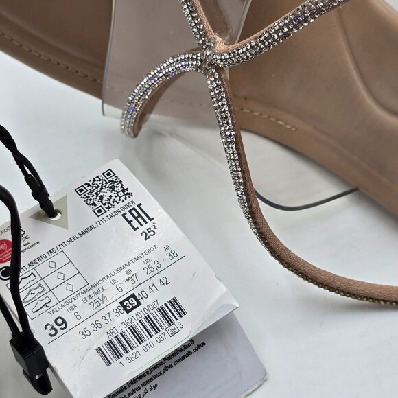 Zara Rhinestone Translucent Heels - NWT - Picture 12 of 17